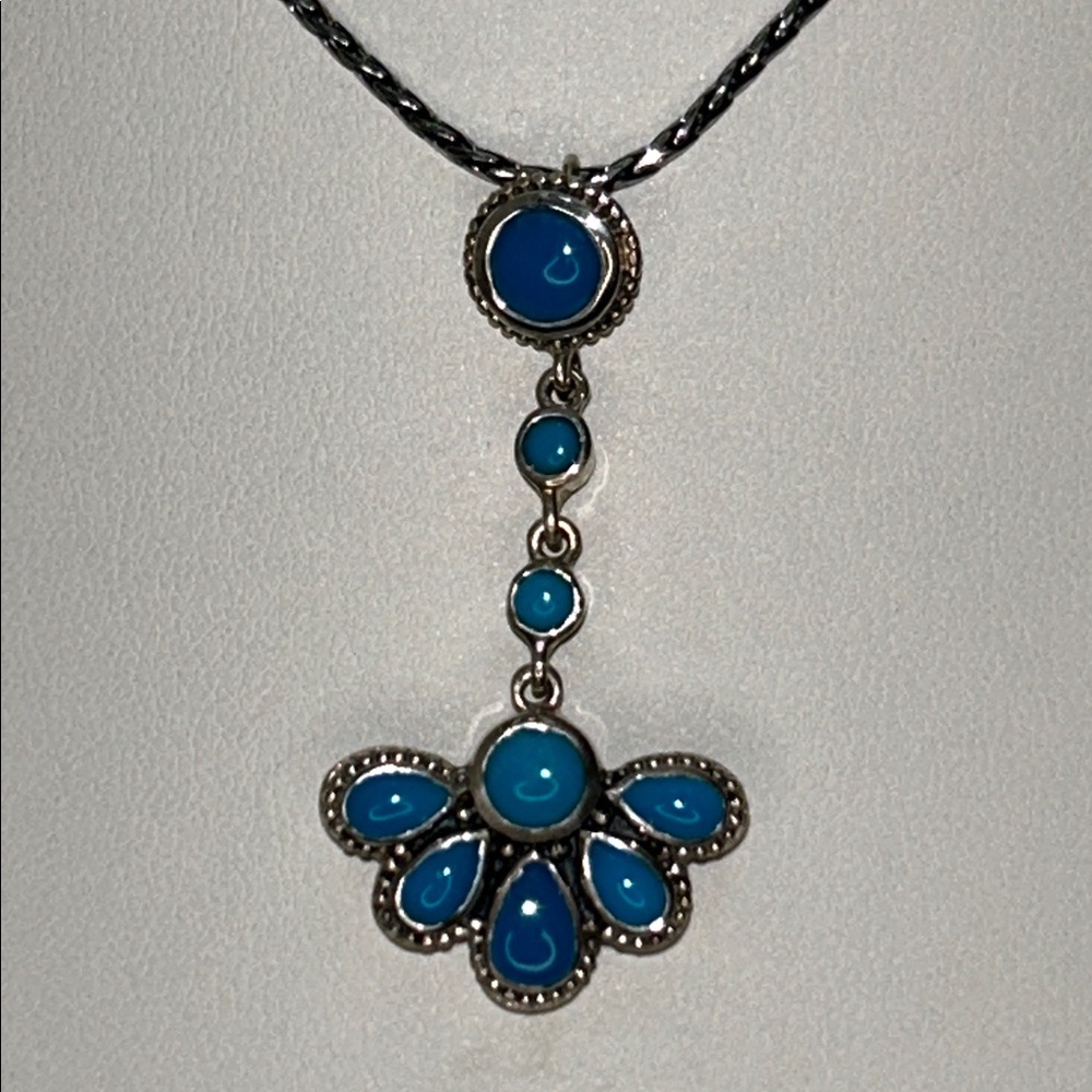 NWOT Genuine Sleeping Beauty Turquoise Designer Pendant Necklace